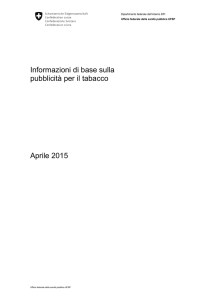 Informazioni di base sulla pubblicità per il tabacco Aprile 2015