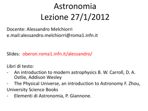 Astronomia Lezione 27/1/2012
