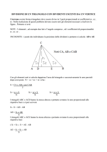 divisione di un triangolo con dividenti uscenti da un vertice