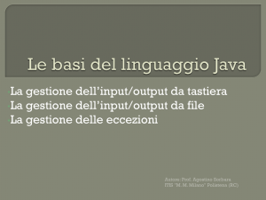 Le basi del linguaggio Java – parte seconda