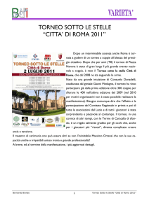 TORNEO SOTTO LE STELLE “CITTA` DI ROMA 2011”