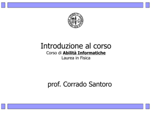 Introduzione al Corso - Dipartimento di Matematica e Informatica