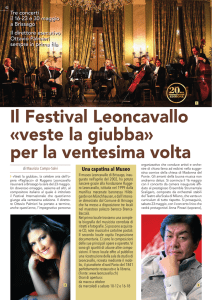 Il Festival Leoncavallo «veste la giubba» per la