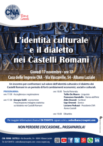 L`identità culturale e il dialetto nei Castelli Romani