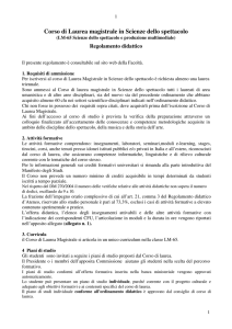 scienze dello spettacolo - Università degli studi di Genova