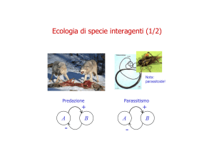 Ecologia di specie interagenti (1/2)