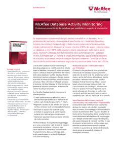 McAfee Database Activity Monitoring Scheda Tecnica
