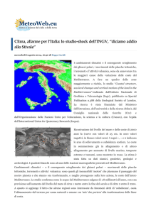 Clima, allarme per l`Italia: lo studio