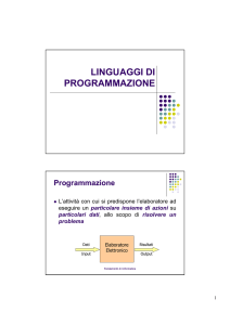 linguaggi di programmazione - Dipartimento di Ingegneria