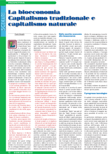 La bioeconomia Capitalismo tradizionale e capitalismo naturale