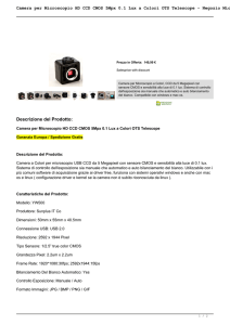 Camera per Microscopio HD CCD CMOS 5Mpx 0.1 Lux a Colori