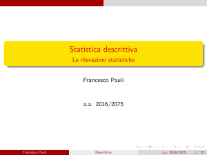 Statistica descrittiva - Le rilevazioni statistiche