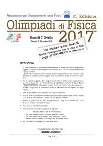 Testo Prova gara I livello OLIFIS 2017