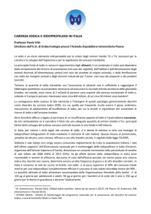 CARENZA IODICA E IODOPROFILASSI IN ITALIA
