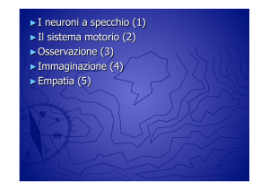 I neuroni a specchio (1) Il sistema motorio (2) Osservazione (3
