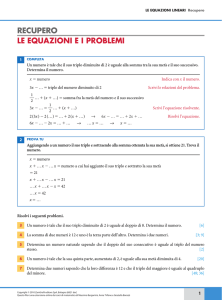 Le equazioni e i problemi - Zanichelli online per la scuola