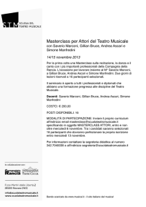 STM - Masterclass per Attori del Teatro Musicale