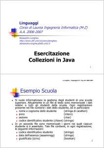 Esercitazione Collezioni in Java Esempio Scuola
