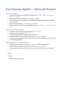 Esercitazione Algebra + Teoria dei Numeri