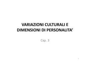 variazioni culturali e variazioni culturali e dimensioni di personalita