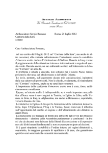 Ambasciatore Sergio Romano Roma, 25 luglio 2012 Corriere della