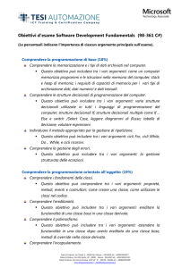 Obiettivi d`esame Software Development Fundamentals (98