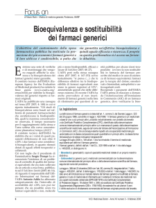 Bioequivalenza e sostituibilità dei farmaci generici