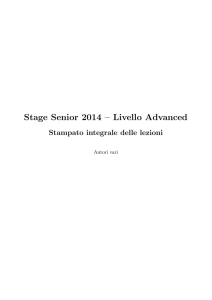 Stage Senior 2014 – Livello Advanced