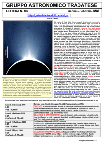 Lettera n. 106 - Gruppo Astronomico Tradatese