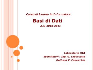 Diapositiva 1 - Dipartimento di Matematica e Informatica UNICAL