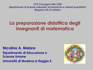 La preparazione didattica degli insegnanti di matematica - UMI-CIIM