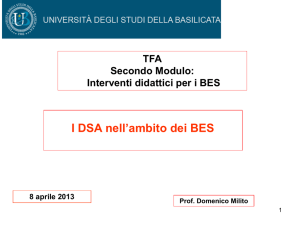 I DSA nell`ambito dei BES - Università degli Studi della Basilicata
