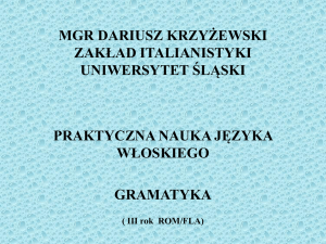 mgr dariusz krzyżewski zakład italianistyki uniwersytet śląski