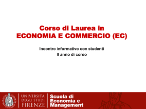 Diapositiva 1 - Corso di Laurea Triennale in Economia e Commercio