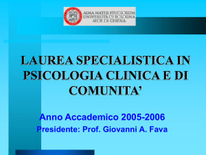 Presentazione Laurea Specialistica Psicologia clinica e di comunità