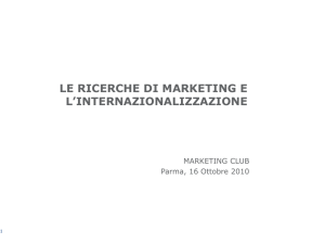 le ricerche di marketing e l`internazionalizzazione