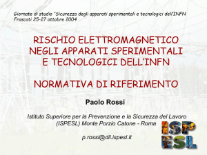 Esposizione a campi elettromagnetici Paolo Rossi ISPESL