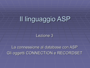 La connessione al database con ASP