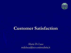 customer satisfaction - Dipartimento di Economia