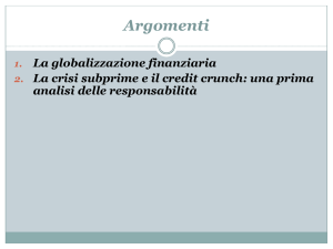 Globalizzazione finanziaria e crisi subprime