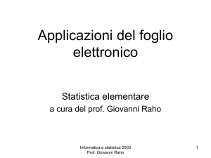 Applicazioni statistiche del foglio elettronico