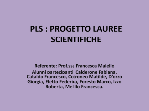pls : progetto lauree scientifiche