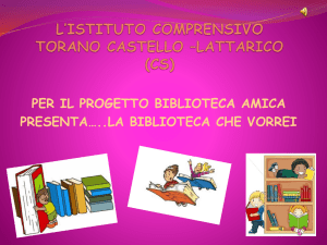Diapositiva 1 - Istituto Comprensivo Torano Lattarico