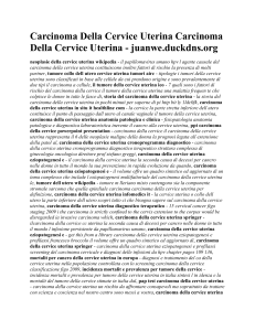 Carcinoma Della Cervice Uterina Carcinoma Della