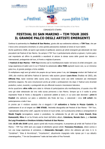 Comunicato Festival EMERGENTIl tim tour 2005