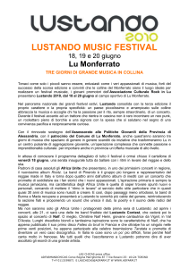 LUSTANDO MUSIC FESTIVAL 18, 19 e 20 giugno Lu Monferrato