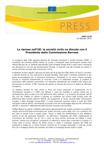 Comunicato stampa 8/2012 - Presidente della