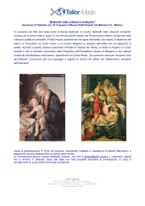 “Botticelli nelle collezioni lombarde`” domenica 27 febbraio ore