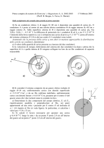 Un conduttore sferico A di raggio R1=40 cm e` posto al centro di una