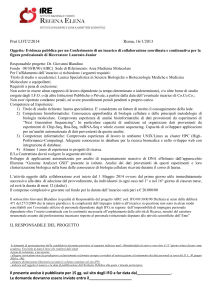 Prot LOT/2/2014 Roma, 16/1/2013 Oggetto: Evidenza pubblica per
